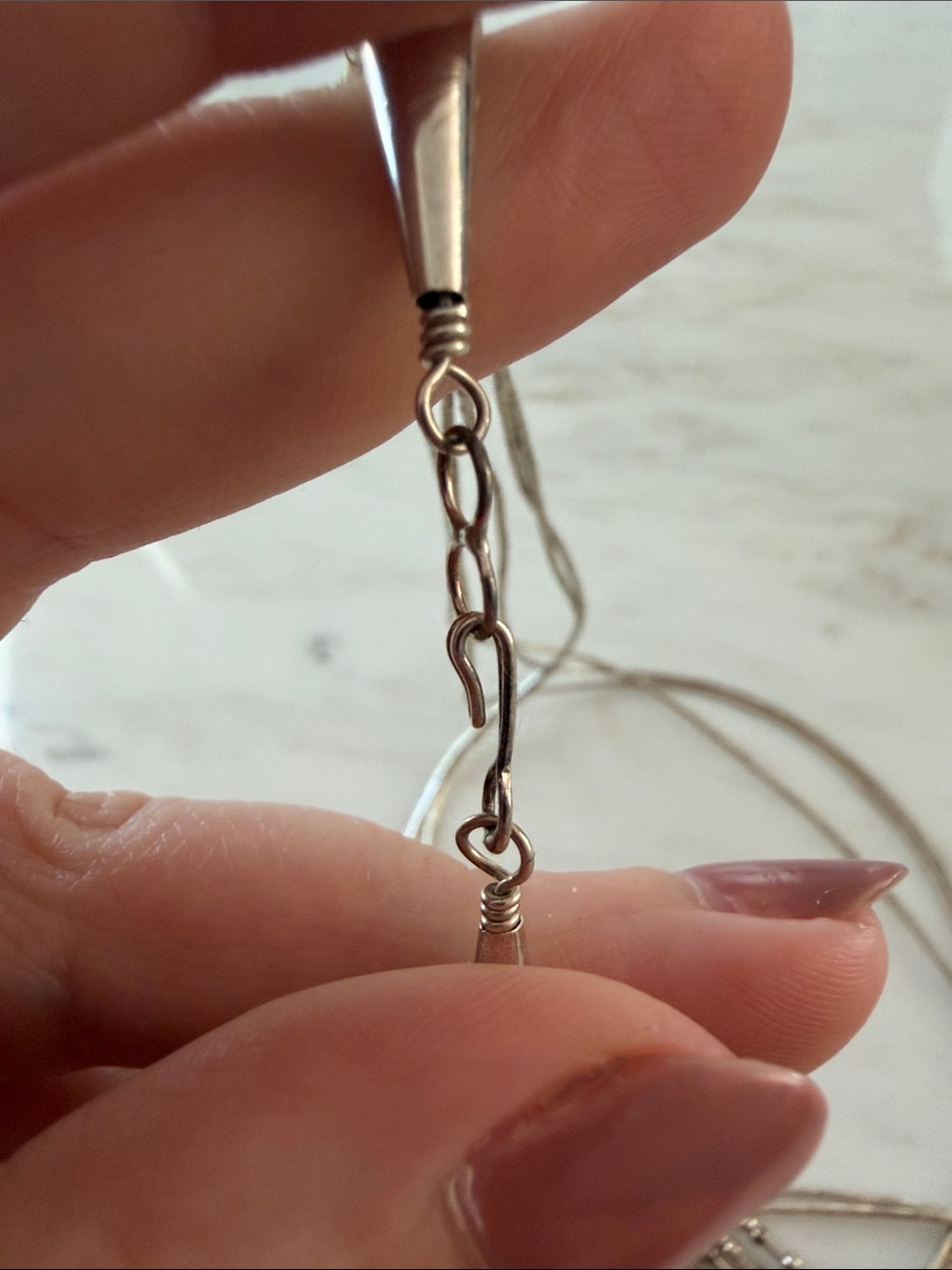 Vintage Sterling Multi-Strand Twisty Rope Bead Accent Necklace - Picture 6 of 6